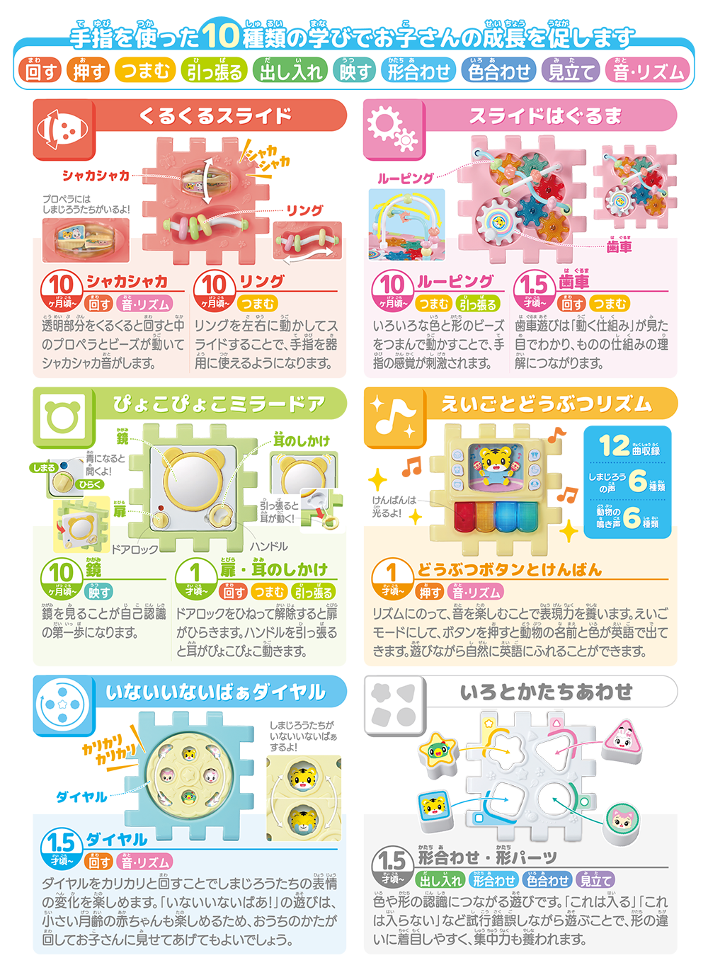 手指を使った10種類の学びで
